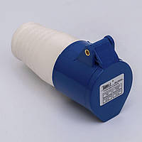 Силова розетка 2Р+РЕ 16А, ССІ-213 TAKEL, для 220 В (503202) ТАКЕЛ, переносна