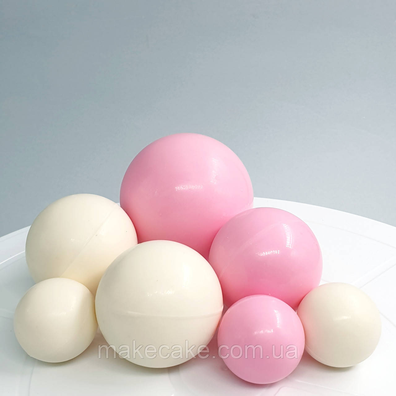 Шоколадні сфери Білі-рожеві — 7 шт.