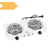 Плита електрична RAF 8020B (2 конфорки, спіраль) [4] (12) біла (MER-15297_307)