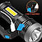 Ручний ліхтар 2в1 акумуляторний X501 4 LED+COB, з USB, фото 5