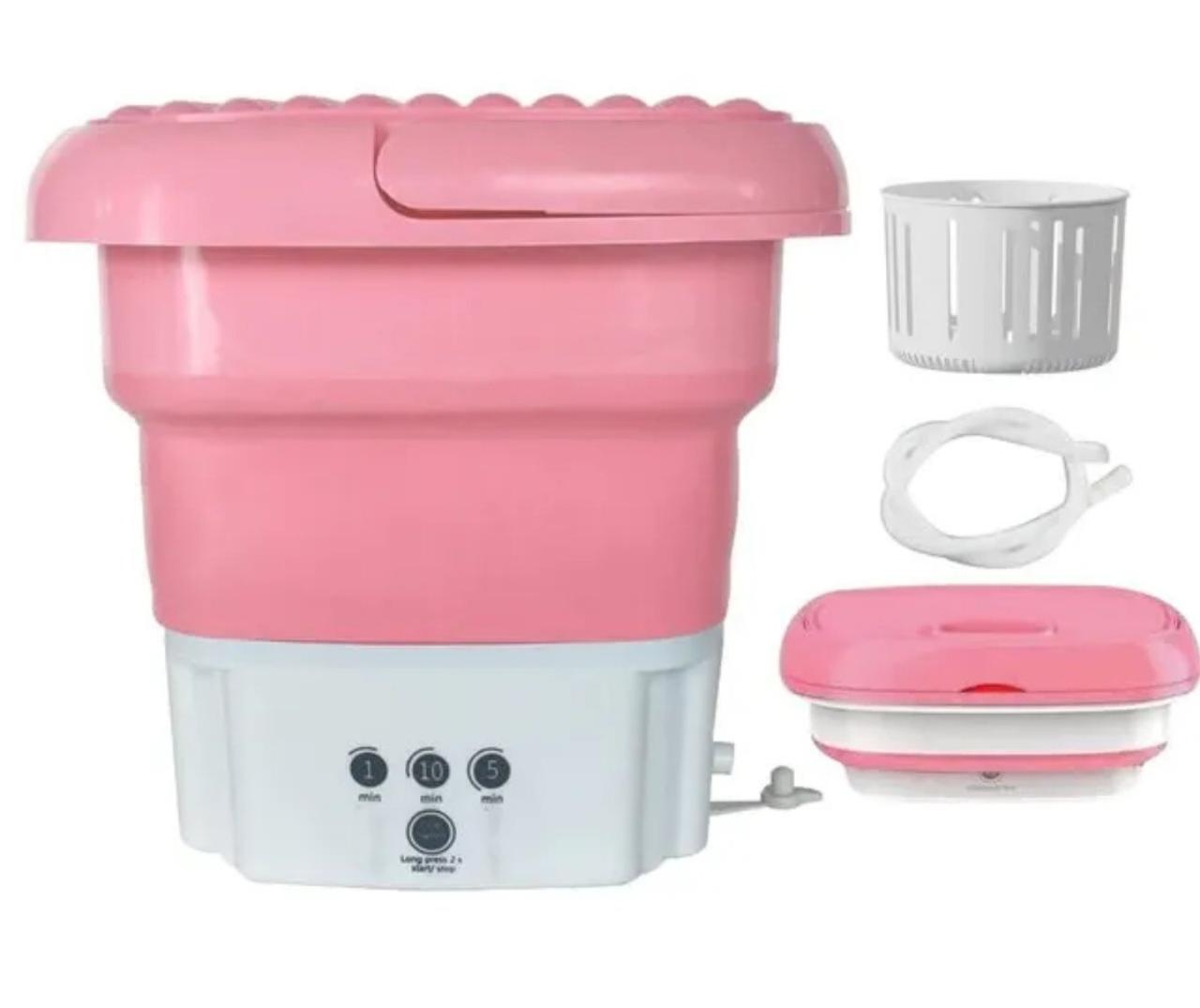 Портативна міні пральна машинка MT Washing Machine складне силіконове відро з ручкою, 220В, 5л, фото 1