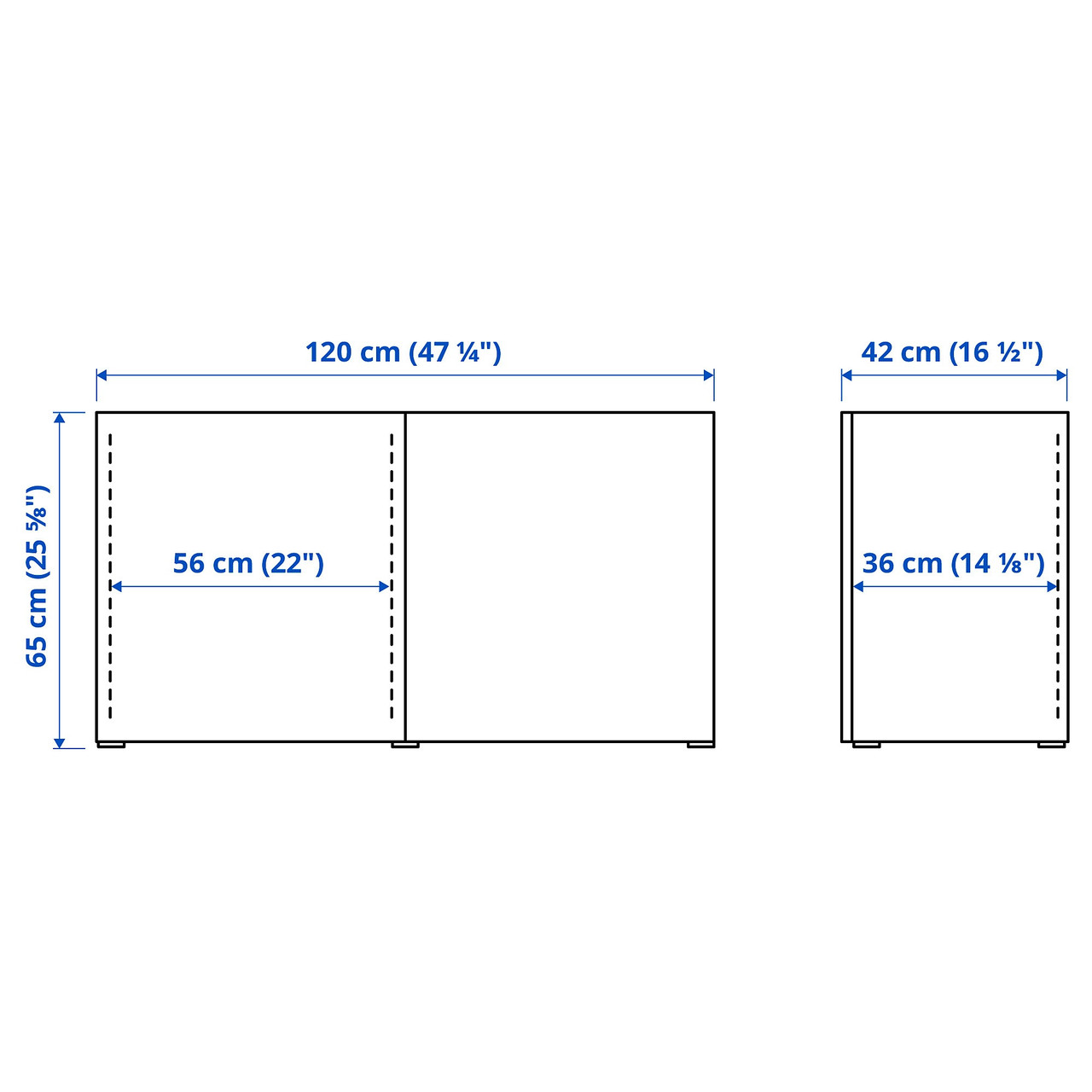 Комбинация с дверцами IKEA BESTÅСельсвикен глянцевый/бежевый, 120x42x65 см, 393.246.02 - фото 5 - id-p1931174236