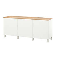 Комбинация для хранения с дверцами IKEA БЕСТО, белый, ЛАППВИКЕН, Упрямый белый, 180x42x76 см, 594.190.72