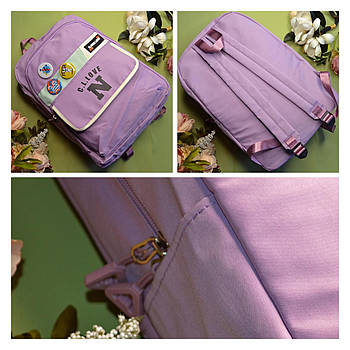 Рюкзак спортивний шкільний міський тканинний на блискавці 43*30 см у різних кольорах Luna Ліловий