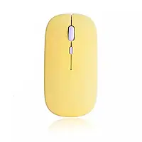 Мышка бесшумная компьютерная UGREEN перезаряжаемая беспроводная Bluetooth Желтая