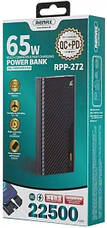 Павербанк Remax Hunyo II Series RPP-272 портативний зарядний пристрій УМБ Power Bank 65W 22500 mAh Чорний, фото 4