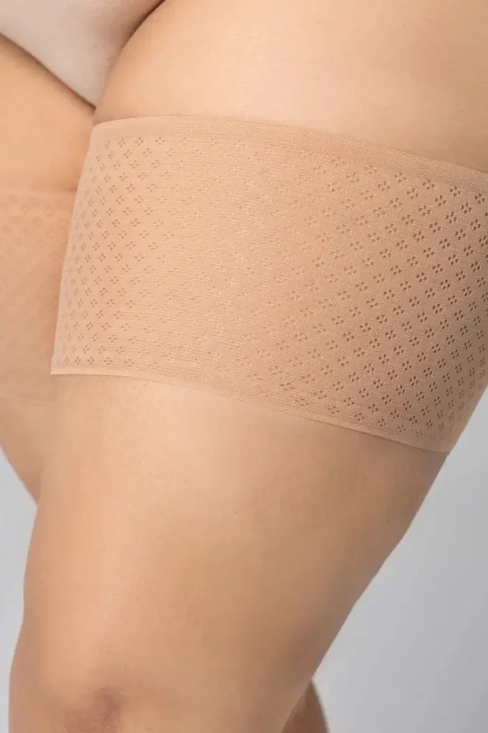 Бандажки бандалетки на стегна стрічки на ногу від натирання дихаючі з перфорацією SHATO бежевий
