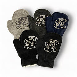 ОПТ Дитячі рукавиці утеплені для хлопчика, р. 13 (2-3 роки), виробник Польща (12 шт./набір)