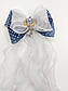Святковий бант шпилька на дівчинку, колір білий з синим, фото 5