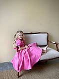 Дитяче рожеве нарядне плаття для дівчинки в стилі Барбі Barbie для 1,2,3,4,5,6,7,8,9,10 років, фото 8