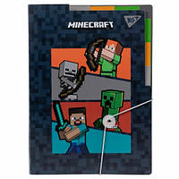 Папка YES А4 з 3 роздільниками на гумці "Minecraft"