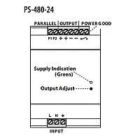 Блок питания ETI PS-480-24 (Вход: 100-240V AC/140-340V DC Выход: 24-28V DC/480W/20A)