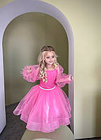 Дитяче рожеве нарядне плаття для дівчинки в стилі Барбі Barbie для 1,2,3,4,5,6,7,8,9,10 років