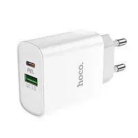 Адаптер питания для телефона Hoco C80A White (1USB +Type-C QC3.0 3.1A )