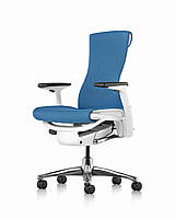 Эргономическое офисное кресло полностью регулируемое с высокой спинкой EmBody Herman Miller Голубой