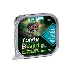Monge BWild GF Wet Tuna Sterilized Cat Консервований корм з тунця для стерилізованих котів (паштет) 100г