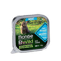 Monge BWild Grain Free Wet Anchovies Adult Cat Консервированный корм из анчоусов для кошек (паштет) 100г