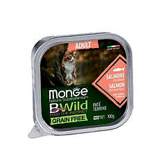 Monge BWild Grain Free Wet Salmon Adult Cat Консервований корм із лосося для дорослих кішок (паштет) 100г