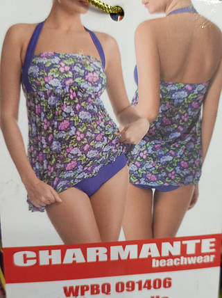 Купальник — плаття жіноче   CHARMANTE  Италия  WPBQ 091406 фіолетовий з квітковим принтом, фото 2