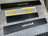 Захист порогів - накладки на пороги Mazda 3 III з 2013 р. (carbon), фото 8