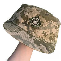 Кепка мазепинка пиксель с кокардой, кепка армейская уставная, кепка мазепка 54 размер с нашивкой Трезу