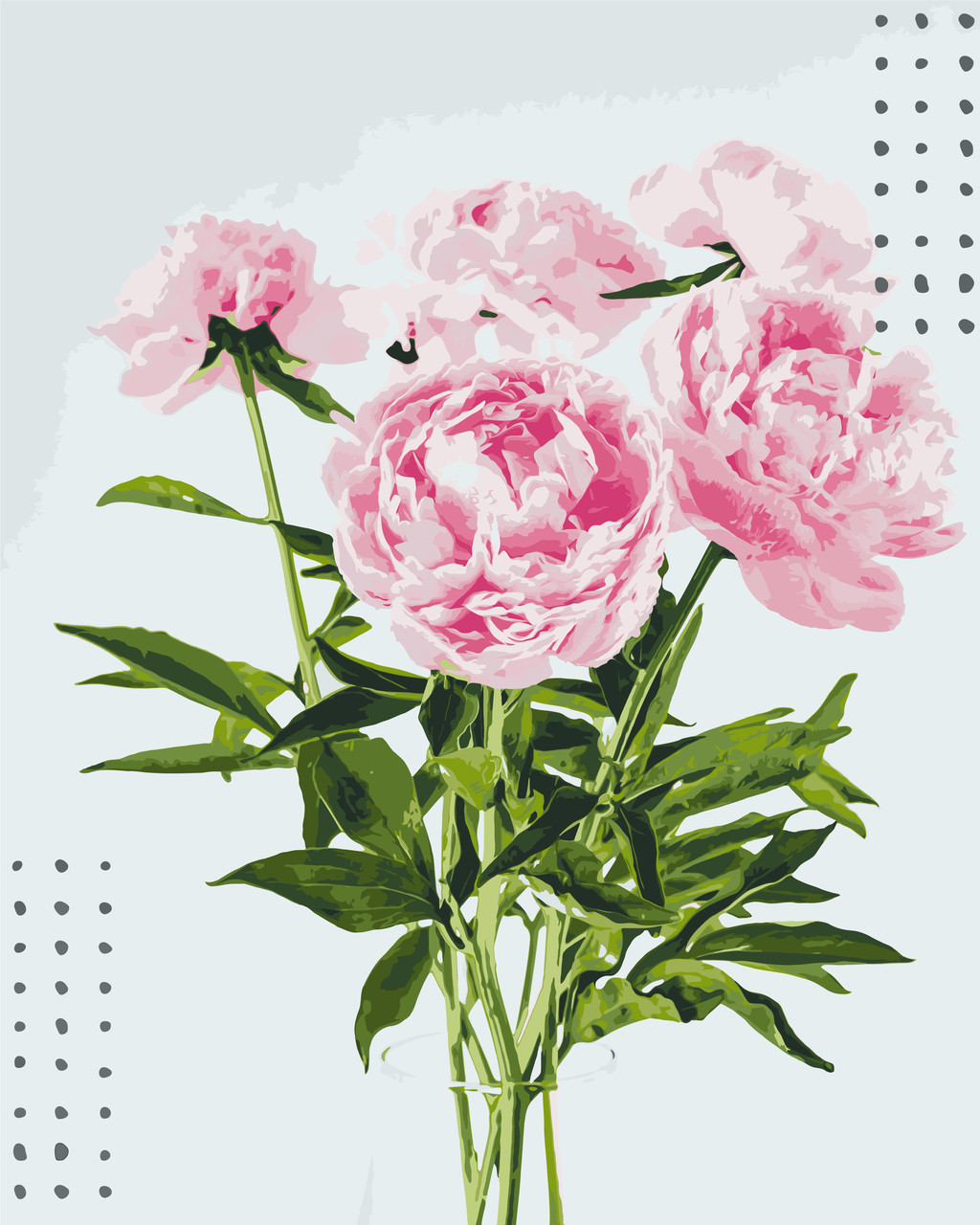 Картина за номерами Рожеві півонії. Квіти 40*50 см Орігамі LW 32380, фото 1