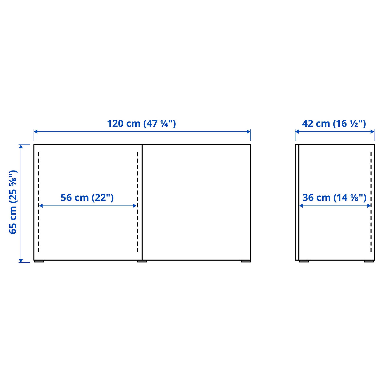 Комбинация для хранения с дверцами IKEA БЕСТО, белый, Сельсвикен глянец, белый, 120x42x65 см, 193.245.99 - фото 5 - id-p1931171677