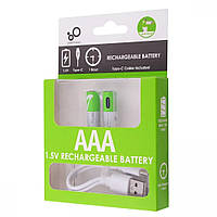 Аккумулятор AAA - Lithium 1.5V Rechargeable Battery Type-C (2 шт.)