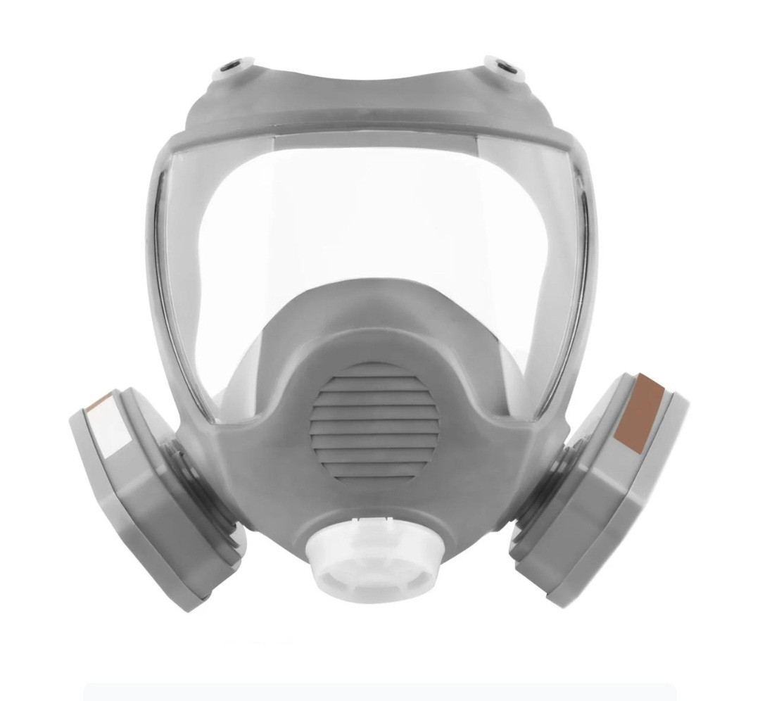 Повнолицева маска з 2 хімічними фільтрами трапеція А1 кріплення фільтра різь аналог Сталкер-3