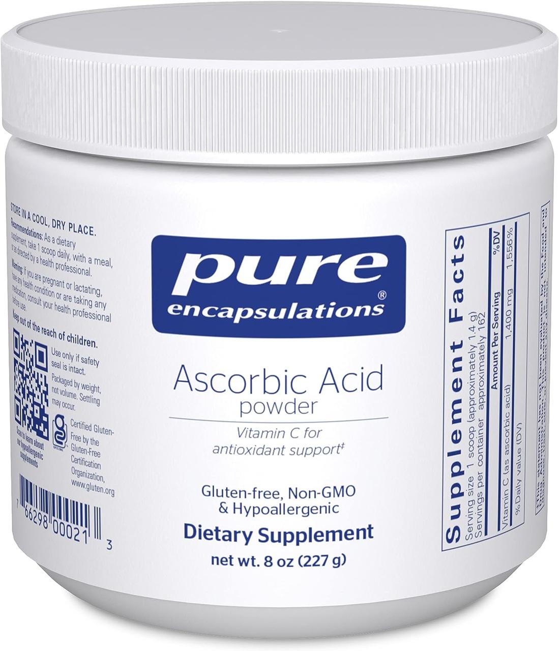 Pure Encapsulations Ascorbic Acid / Вітамін C порошок 227 г