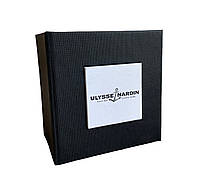 Подарункова упаковка - коробка для годинників, Ulysse Nardin (Уліс Нардін) Чорний з білим ( код: IBW108-4 )