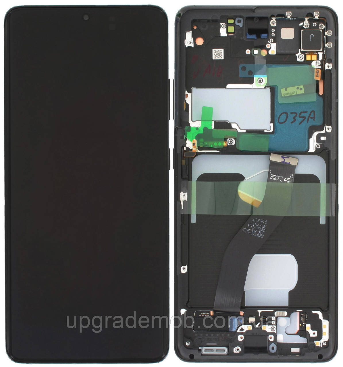 Дисплей модуль тачскрин Samsung G998 Galaxy S21 Ultra чорний OLED з рамкою Phantom Black