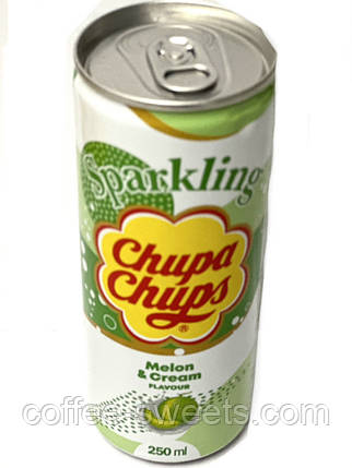 Chupa Chups Melon & Cream газований напій зі смаком дині 345 мл, фото 3