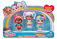 Набір ляльки міні Кінді Кідс веселка Kindi Kids Minis Rainbow Besties 3 Pack