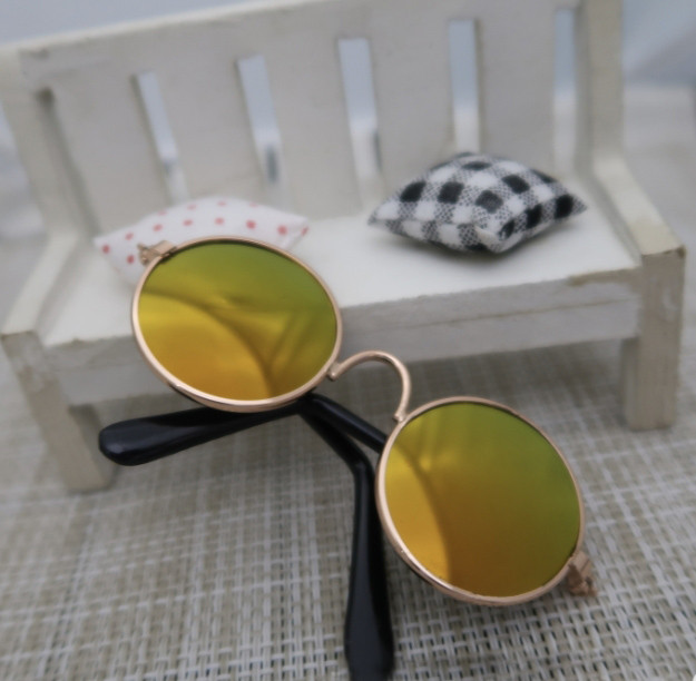 Окуляри для котів Pet Style 8 см Червоні у золоті, фото 1