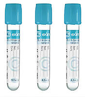 Пробірка вакуумна EximLab® з цитратом натрію блакитна кришка 4.5 (3.8%) мл 13х75 мм