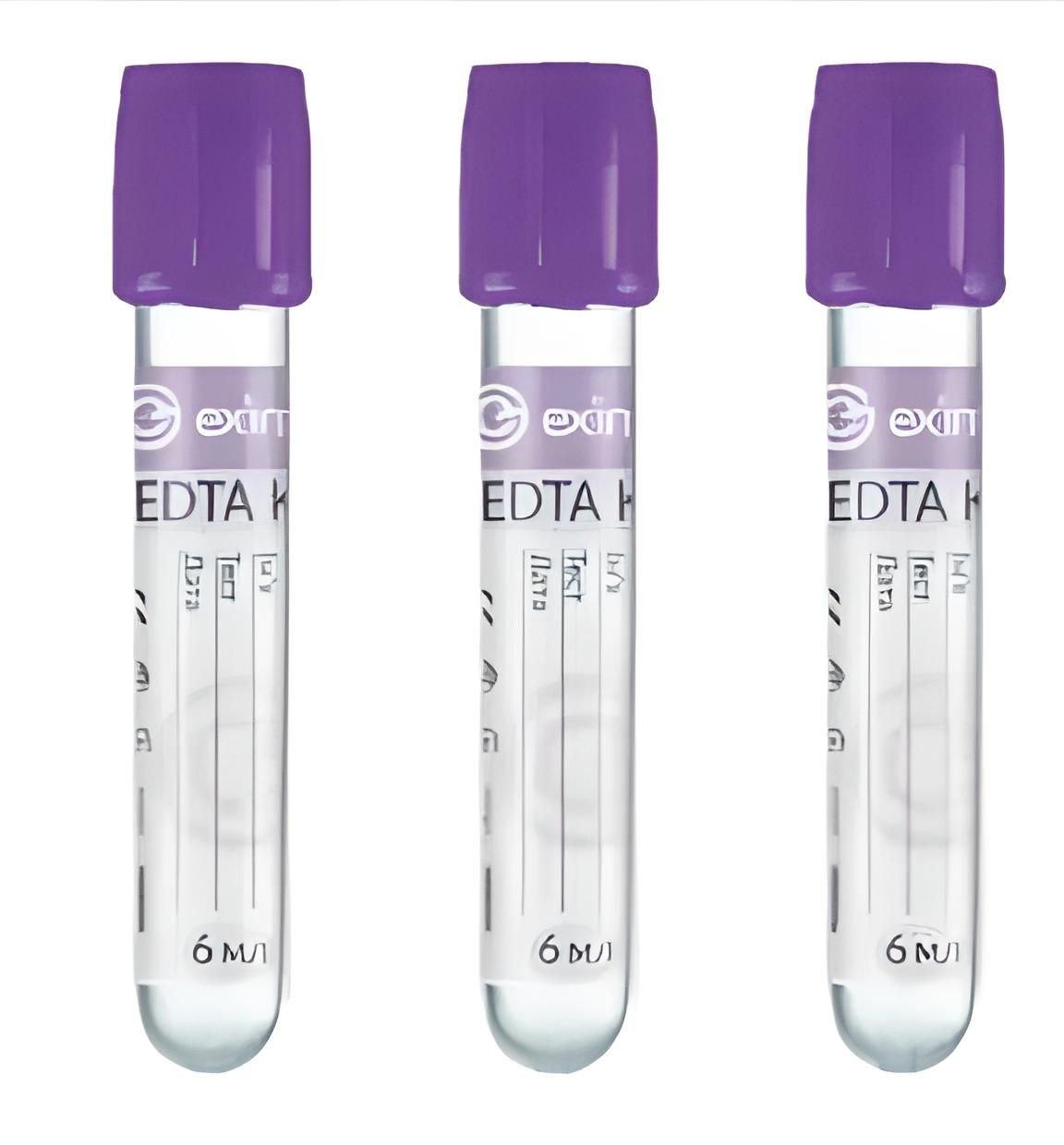 Пробірка вакуумна EximLab® з К3 ЕДТА фіолетова кришка 1 мл 13х75 мм