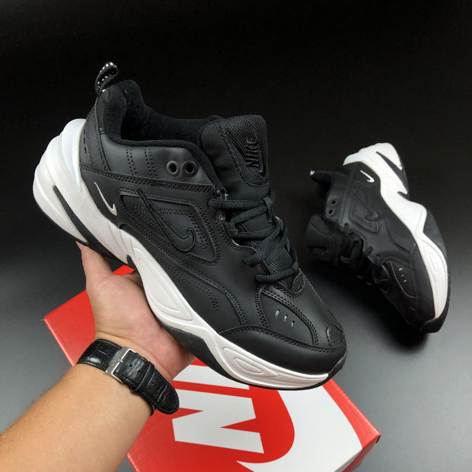 Чоловічі кросівки Nike М2K Tekno шкіряні стильні молодіжні чорні