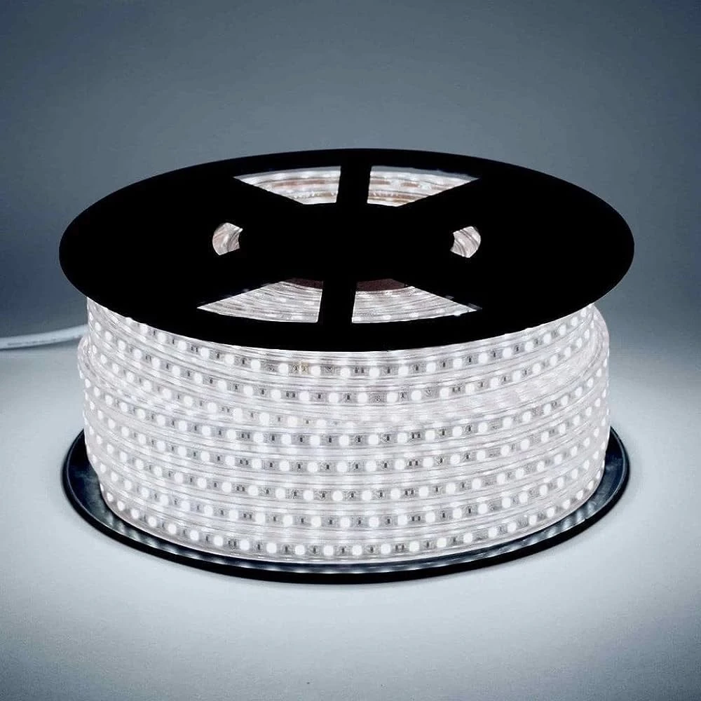 Світлодіодна стрічка 220V, smd 5050, 60 led/m, 6W, IP67, 450Lm, 6500K-білий холодний, фото 1