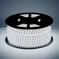 Светодиодная лента 220V, smd 5050, 60 led/m, 6W, IP67, 450Lm, 6500K-белый холодный