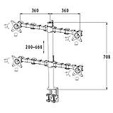 Кронштейн настільний для 4 моніторів 10"-30" NF44, фото 10