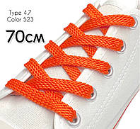Шнурки для обуви Kiwi (Киви) плоские простые 70 см 7 мм цвет оранжевый (упаковка 36 пар)