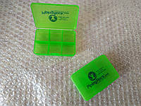 Зеленая таблетница контейнер для таблеток -6 секций Piping Rock Pillbox