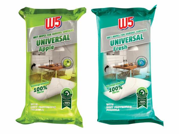 Універсальні вологі серветки для прибирання W5 wet wipes universal fresh apple для дому та вулиці, Німеччина, фото 1
