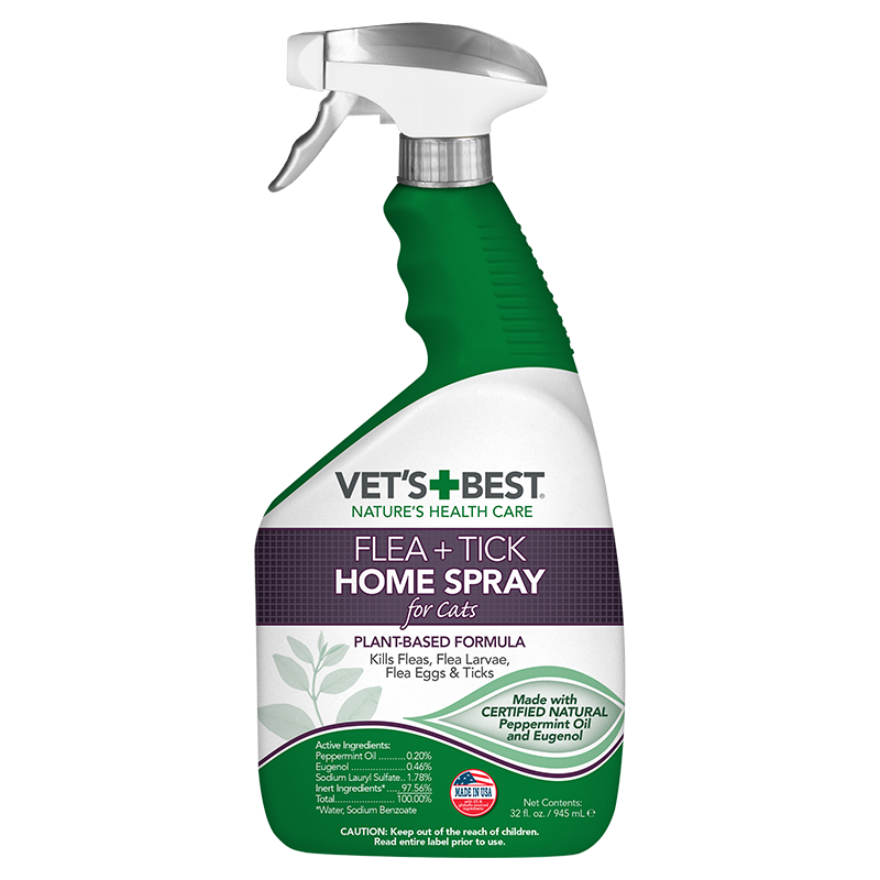 Vet's Best Flea +Tick Home Spray For Cats Універс спрей від бліх та кліщів для котів та дому 945мл vb10526