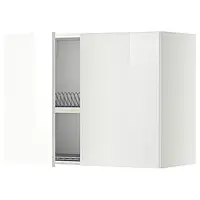 IKEA METOD (294.574.52), навесной шкаф с сушкой / 2 дверцы, белый / Рингхульт белый