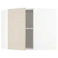IKEA METOD (294.264.94), угловой навесной шкаф с полками, белый / Хавсторп бежевый