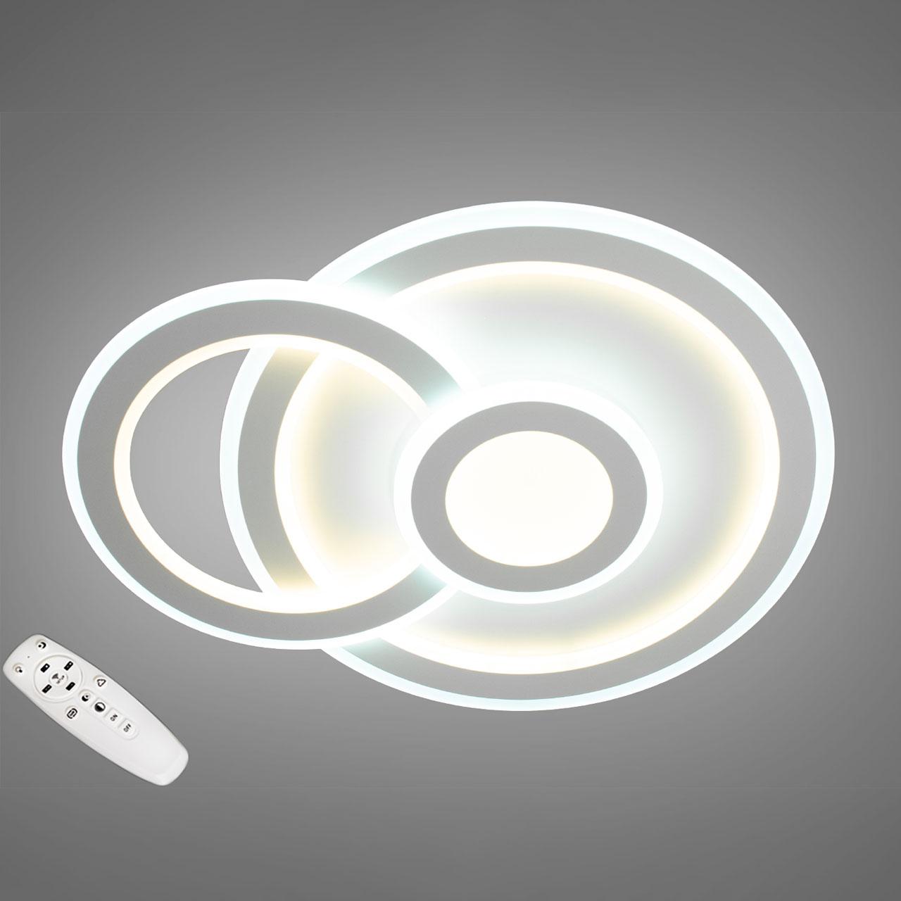 Світлодіодна люстра 100 Вт на пульті д/у з диммером колір каркасу білий D-A124/500, фото 1