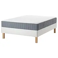 IKEA ESPEVÄR/VALEVÅG (293.896.94), континентальная кровать, белый/жесткий голубой