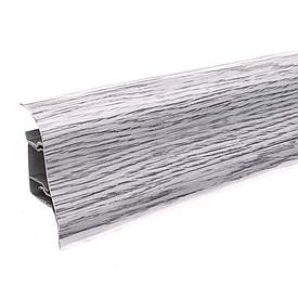 Плінтус пластиковий із кабель каналом ТЕКО Люкс 0070 Сріблясто-сірий 2500х60х29 мм